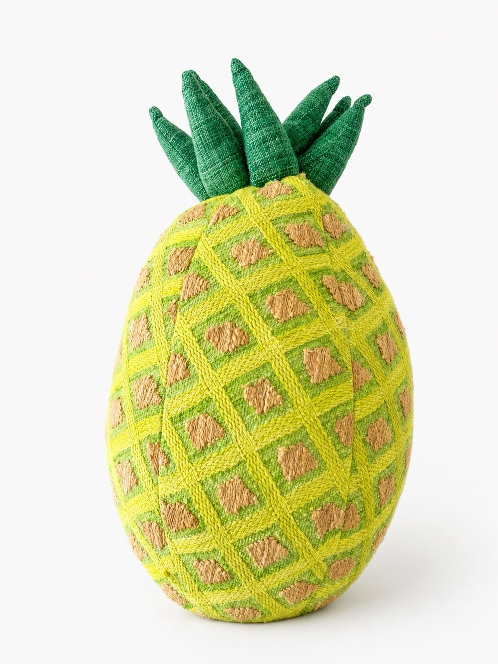 NWOT World Market Green & Yellow Pineapple Shaped Indoor/Outdoor Throw Pillow